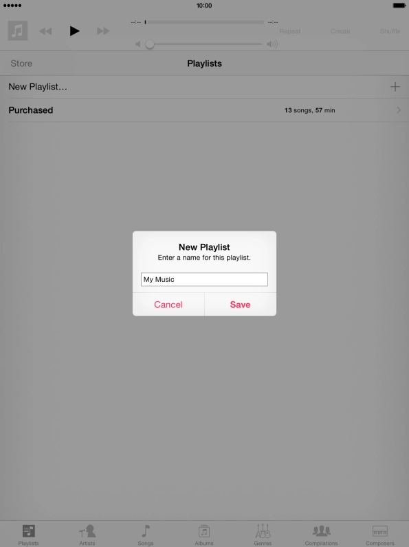 Key in a name for the playlist and press Save.