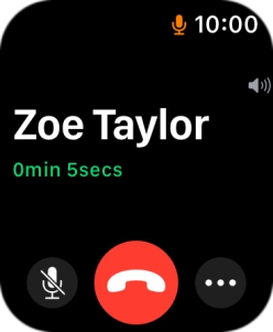 Press the end call icon to end the call and return to the home screen.