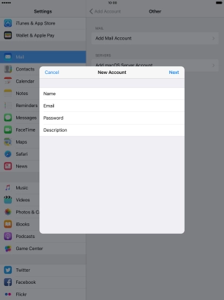Press Description and key in the required name.