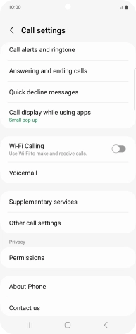 Press Supplementary services.