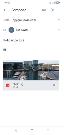 Press the send icon when you've finished your email message.