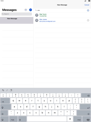 Press the required contact.