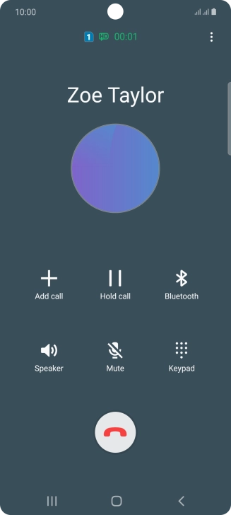 Press the end call icon.