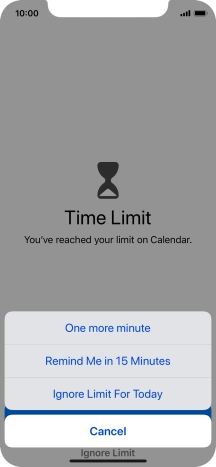 Press the required setting.