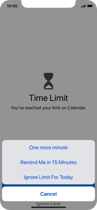 Press the required setting.