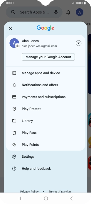 Press Manage apps and device.