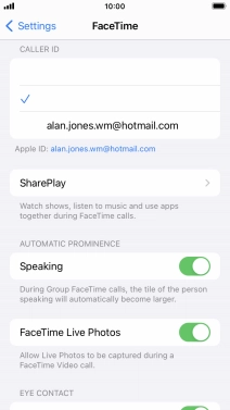 Press the required setting below 