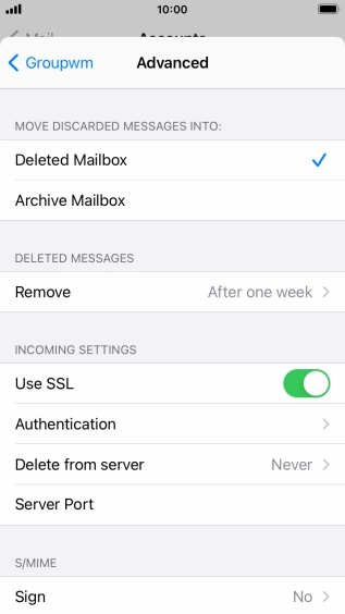 Press the indicator next to 