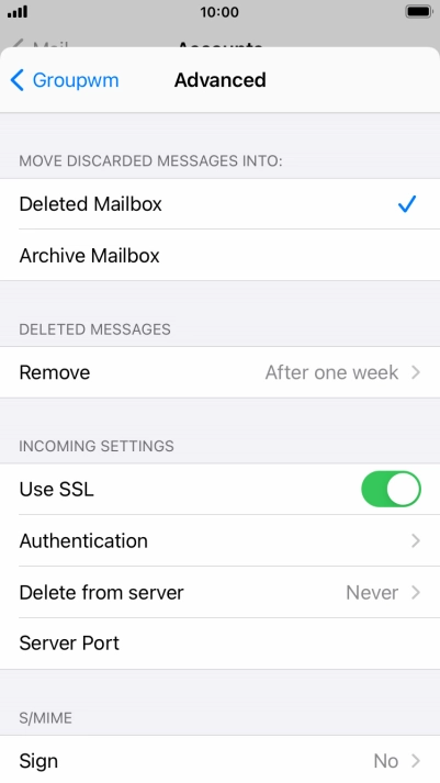 Press the indicator next to 
