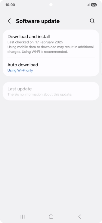 Press Download and install. If a new software version is available, it's displayed. Follow the instructions on the screen to update the phone software.