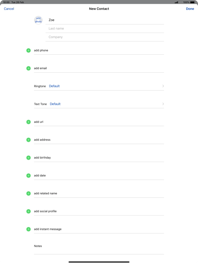 Press Last name and key in the last name.