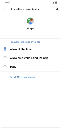 Press the required setting.