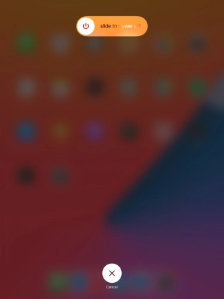 Press and drag the power off icon right.