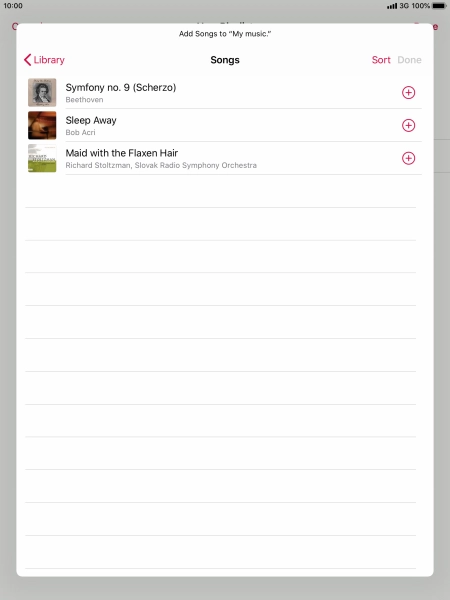 Go to the required category and press the required audio file.