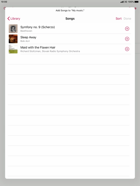 Go to the required category and press the required audio file.