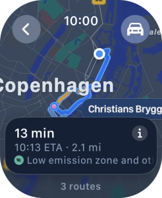 Press the transport type icon.
