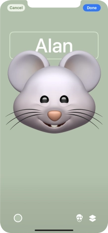 Press the name field and follow the instructions on the screen to select the required font and colour for your name on the Contact Poster.