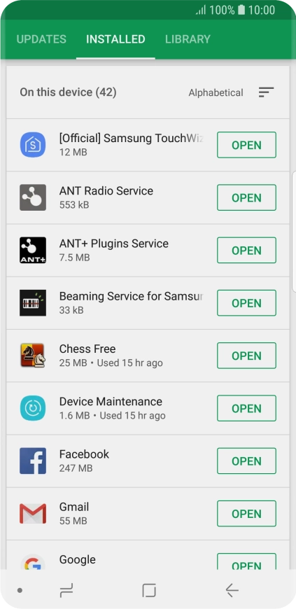 Press the required app.
