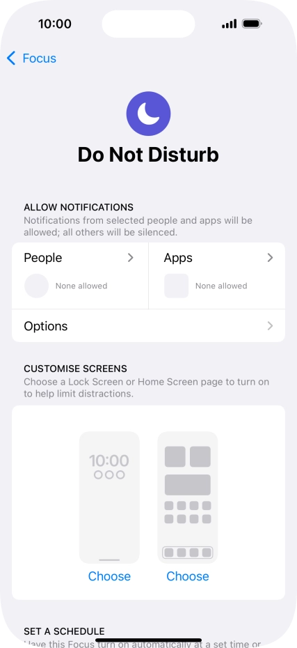 Press People and follow the instructions on the screen to select which contacts you would like to receive calls and notifications from when Do Not Disturb is turned on.