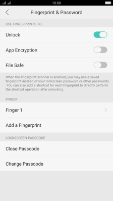 Press Close Passcode and key in the current phone lock code.