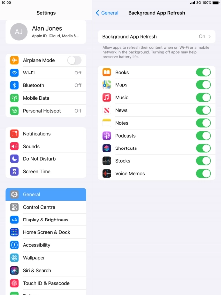 Press Background App Refresh.