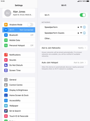 Press the required Wi-Fi network and key in the password for the Wi-Fi network.
