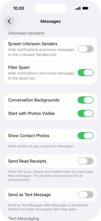 Press the indicator next to 