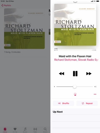 Press arrow right to go to the next audio file.