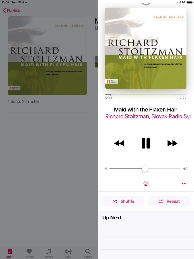 Press arrow right to go to the next audio file.