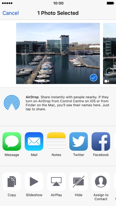 Press the AirDrop icon to turn on the function.