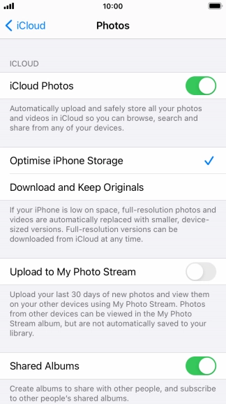 Press the indicator next to 