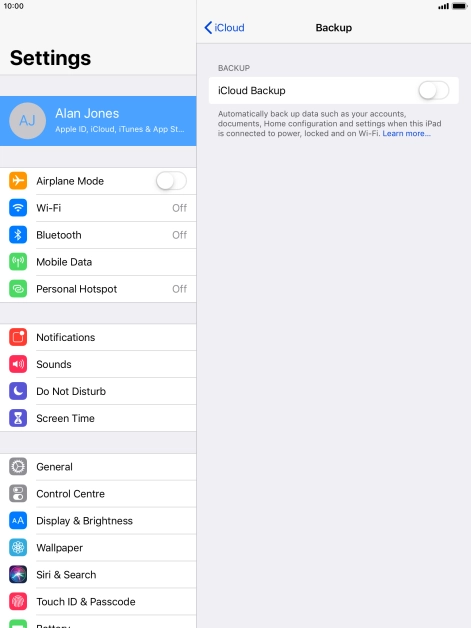 Press the indicator next to 