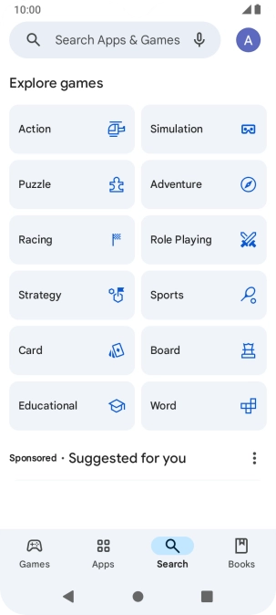 Press the search field.