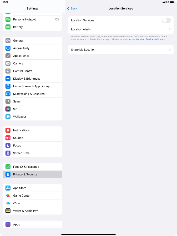Press the indicator next to 