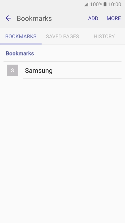 Press the required bookmark.