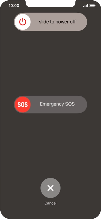 Press and drag the power off icon right.