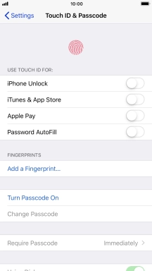 Press Turn Passcode On and key in a phone lock code of your own choice twice.