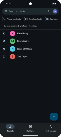 Press the new contact icon.