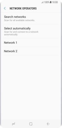 Press the required network.