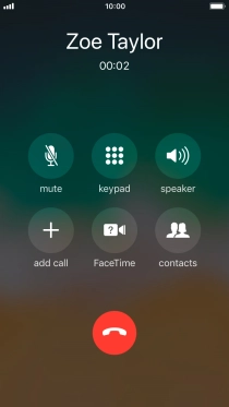 Press the end call icon to end the call.