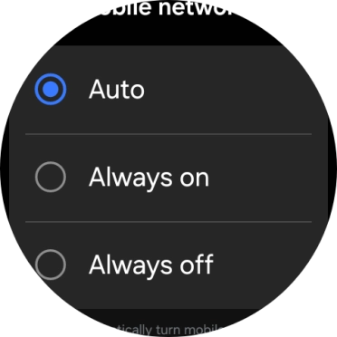 Press the required setting for mobile data usage.