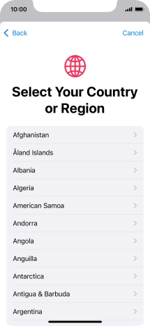Press the required country.
