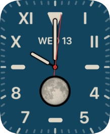 Slide your finger right starting from the left side of the screen to go back to the original watch face.