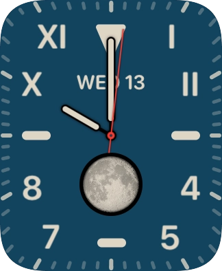 Slide your finger right starting from the left side of the screen to go back to the original watch face.