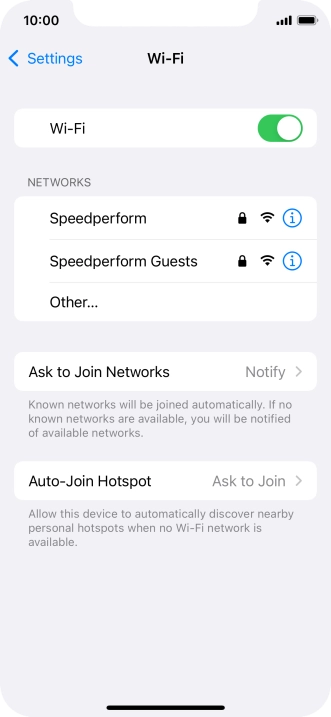 Press the required Wi-Fi network and key in the password for the Wi-Fi network.