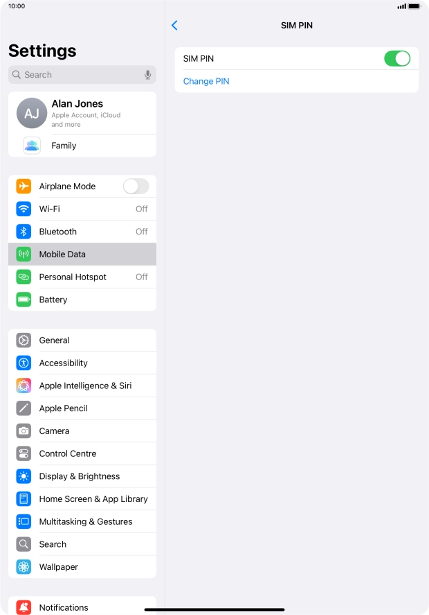 Press the indicator next to 