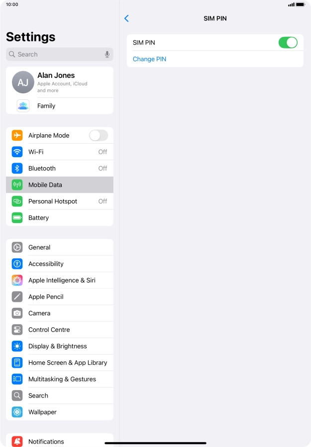 Press the indicator next to 