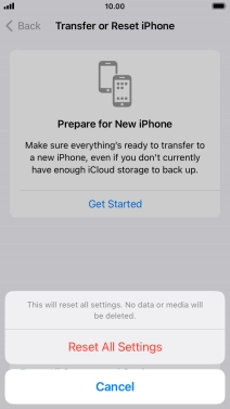 Press Reset All Settings.