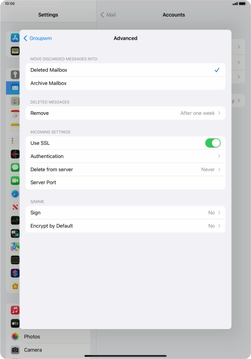 Press the indicator next to 