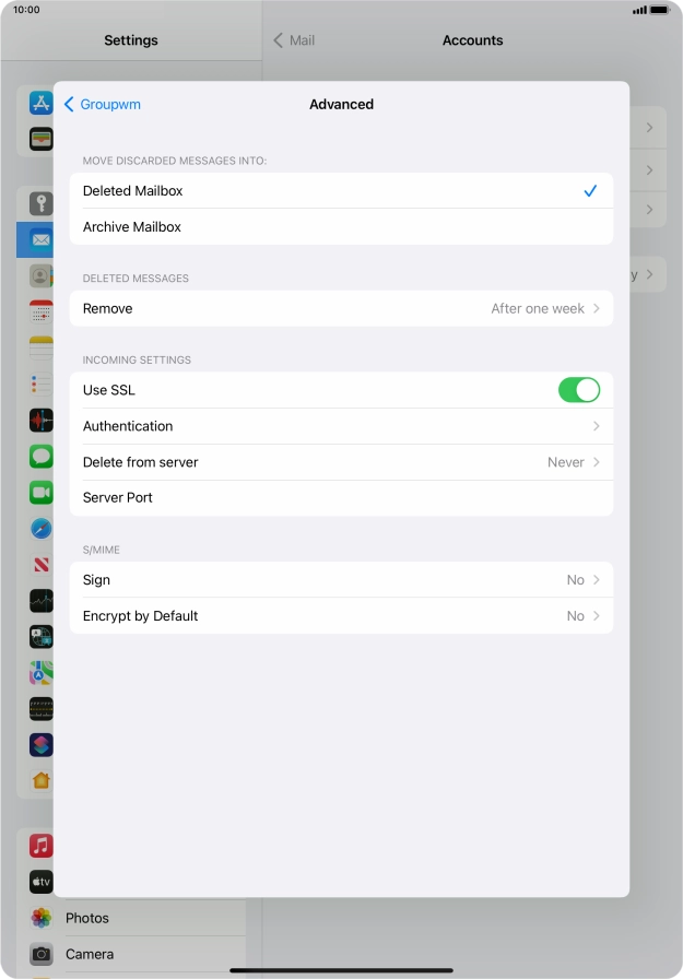 Press the indicator next to 